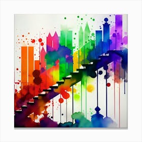 Rainbow Stairway Canvas Print