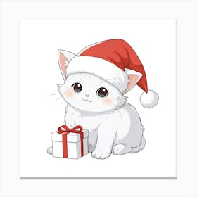 Santa Claus Cat Canvas Print