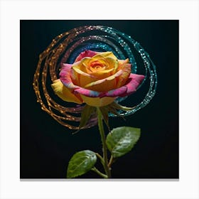 Rainbow Rose Canvas Print