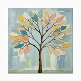 Tree Of Pastel Color 4 Canvas Print