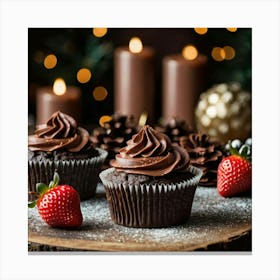 Leonardo Kino Xl Christmas Dessert With Chocolate And Strawber 3 Canvas Print