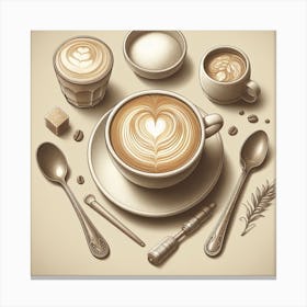 3d Latte Art Canvas Print