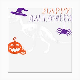 Funny Halloween Dinosaur Pumpkin Scary T Rex Canvas Print