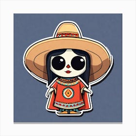 Mexican Pancho Sticker 2d Cute Fantasy Dreamy Vector Illustration 2d Flat Centered By Tim Bu (4) Canvas Print