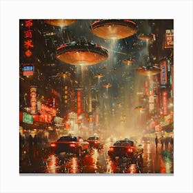 Aliens In The Sky, Impressionism and Realism Canvas Print