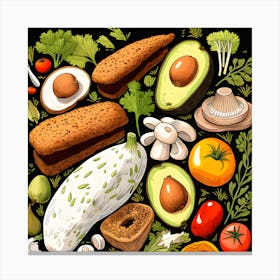 Healthy Food Vector Illustration Canvas Print