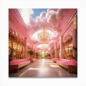 Firefly Dreamy Pink Mall With Cloud Benches And Golden Accents 78143 (2) Canvas Print