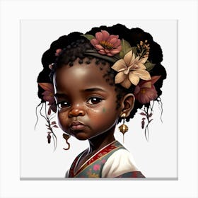 BB Borsa Little Black Girl With Flowers Canvas Print