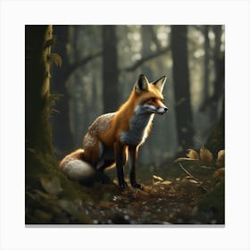 Fox In The Forest 81 Canvas Print