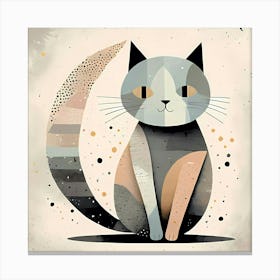 Abstract Cat Artwork Canvas Print