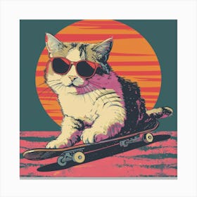 Skateboard Cat 8 Canvas Print