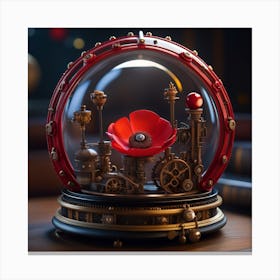 Steampunk Poppy 1 Canvas Print