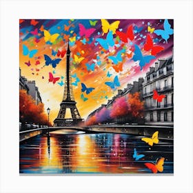 Paris With Butterflies 27 Canvas Print