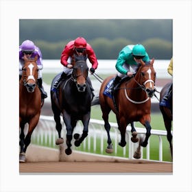 Jockeys Racing 2 Canvas Print