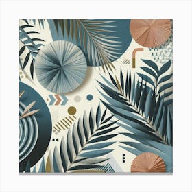 Scandinavian style, palm leaf, Abstract 5 Canvas Print