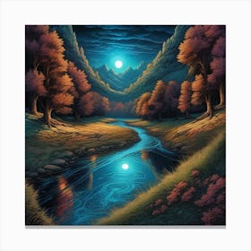 Full Moon In The Valley Canvas Print