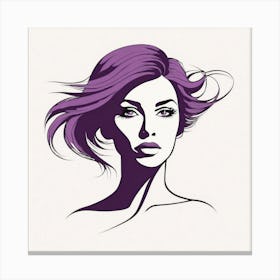 Portrait Of A Woman With Purple Hair Canvas Print