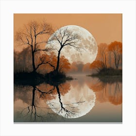 Default Full Moon Rising Over A Pond Photography Romanticism 2 Lienzo