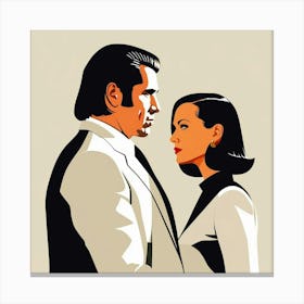 pulp fiction john travolta and uma thurman Canvas Print