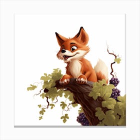 Fox And Grapes (3) Canvas Print