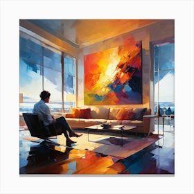 Abstract Living Room Painting Canvas Print