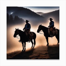 Two Cowboys On Horseback 1 Canvas Print