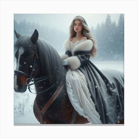 Girl Riding A Horse 1 Canvas Print