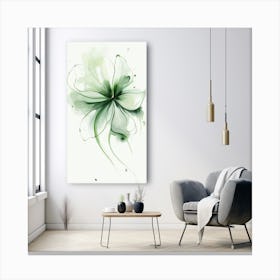 Green Flower Canvas Print