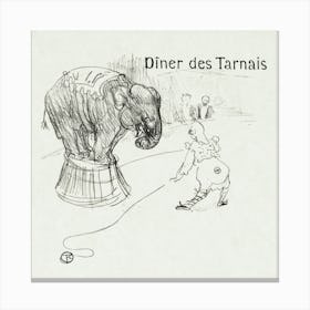 Menu From The Dinner Tarnais (Dîner Des Tarnais), (1896), Henri de Toulouse-Lautrec Canvas Print