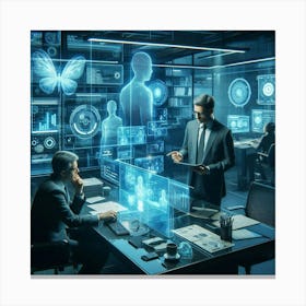 Futuristic Business Meeting 1 Canvas Print