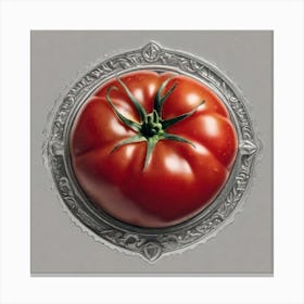 Tomato On A Plate Canvas Print