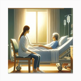 Healing Hands Wall Print Art A Touching And Heartwarming Depiction Of Compassion In Healthcare, Perfect For Bringing A Sense Of Care And Comfort To Any Hospital Setting Canvas Print