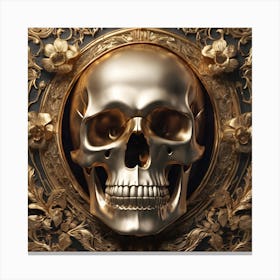 Golden Gothic Skull 1 Canvas Print
