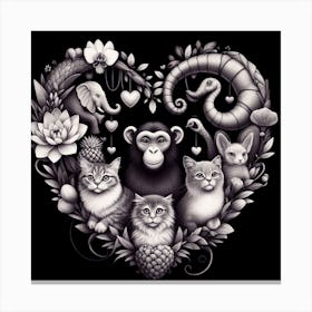 Heart Of Animals Canvas Print