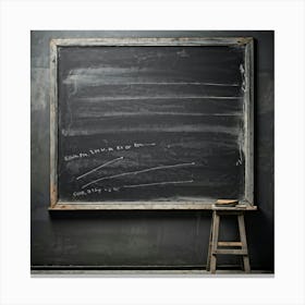 Abstract Communication Concept Showcasing An Empty Chalkboard Macro Shot Of Surface Textures Emphas (3) Canvas Print