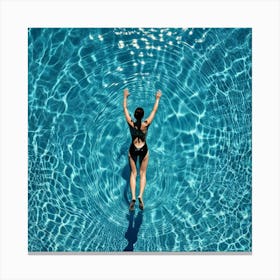 Swimming Art Print (36) Canvas Print