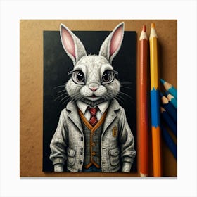 Rabbit In Suit 1 Canvas Print