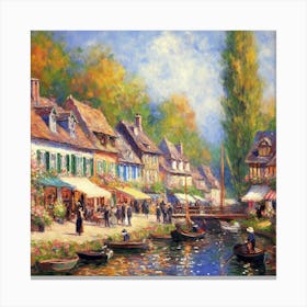 Village By The Canal Canvas Print