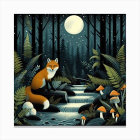 Fox and forest 3 Canvas Print