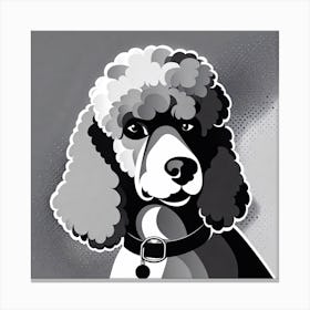 Poodle, Black and white illustration, Dog drawing, Dog art, Animal illustration, Pet portrait, Realistic dog art, puppy  Canvas Print