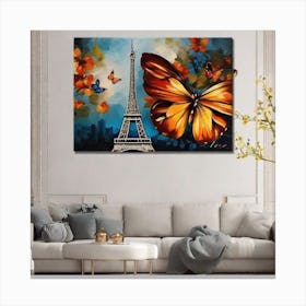 Paris Butterfly Painting 1 Canvas Print