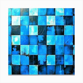 Blue Tile Wall Canvas Print