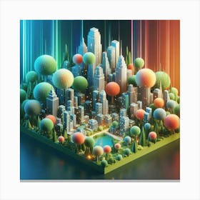 3d Cityscape 2 Canvas Print