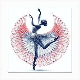 Ballet Dancer Red Motion Canvas Print