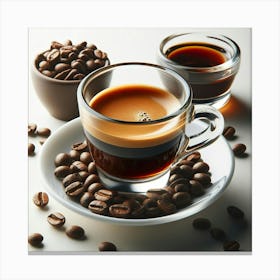 Coffee And Coffee Beans 1 Canvas Print