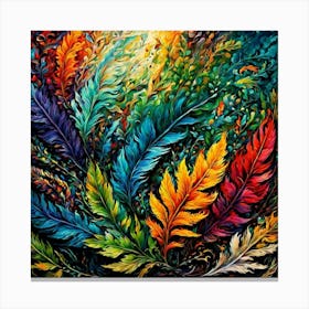 Colorful Feathers 12 Canvas Print