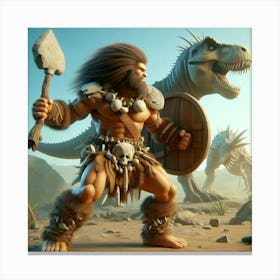 Prehistoric Warrior Canvas Print