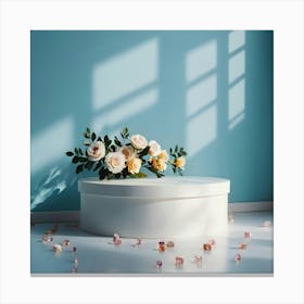 Blue Room With Flowers Canvas Print