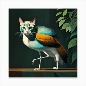 Cat With Feathers Canvas Print