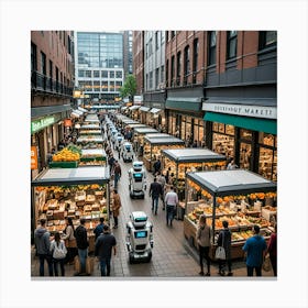 Food Market In A City Canvas Print